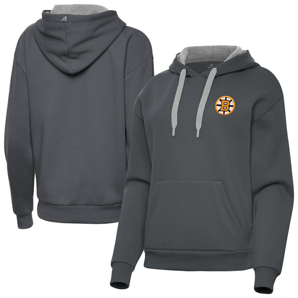 Boston Bruins Antigua Women's Victory Pullover Hoodie - Charcoal - NHL 203362240