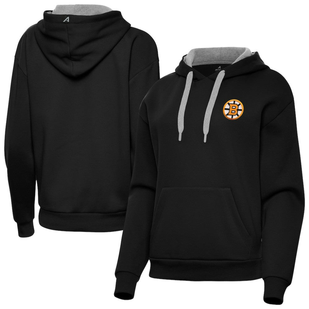 Boston Bruins Antigua Women's Victory Pullover Hoodie - Black - NHL 203362242