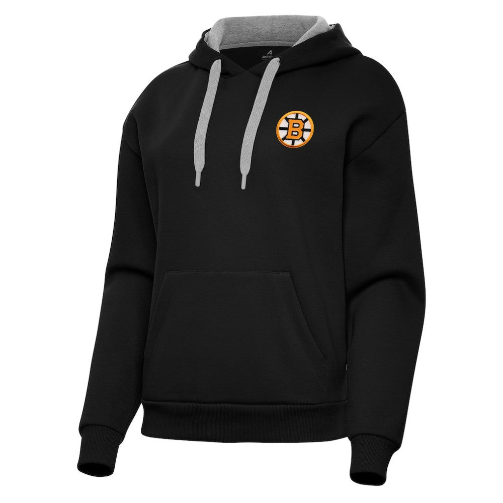 Boston Bruins Antigua Women's Victory Pullover Hoodie - Black - NHL 203362242