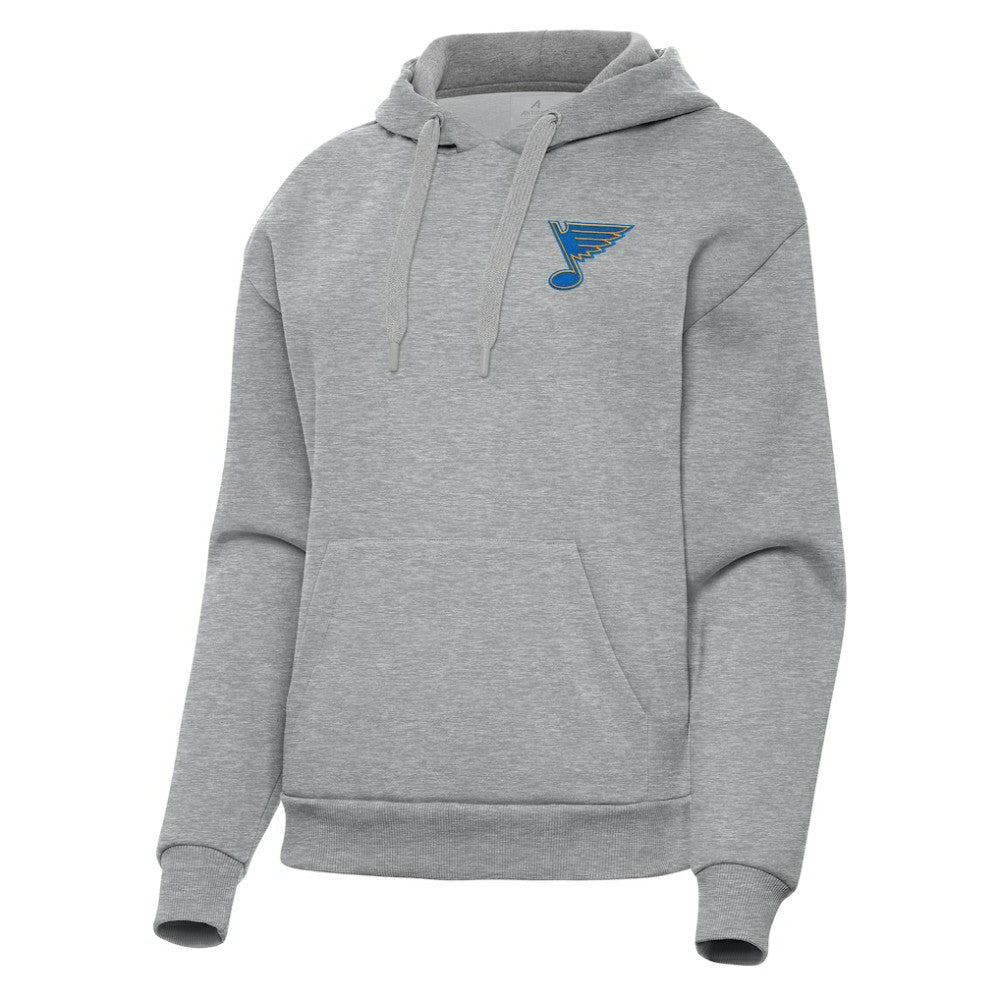 St. Louis Blues Antigua Women's Victory Pullover Hoodie - Heather Gray - NHL 203362243