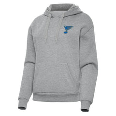 St. Louis Blues Antigua Women's Victory Pullover Hoodie - Heather Gray - NHL 203362243