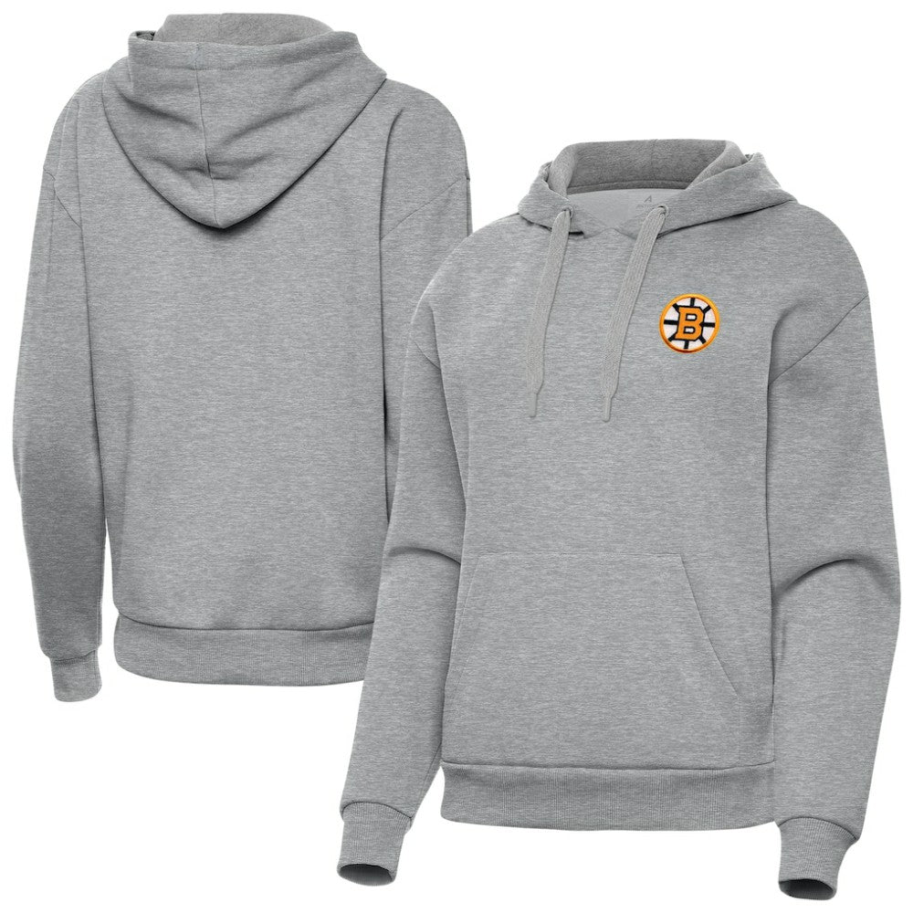 Boston Bruins Antigua Women's Victory Pullover Hoodie - Heather Gray - NHL 203362244