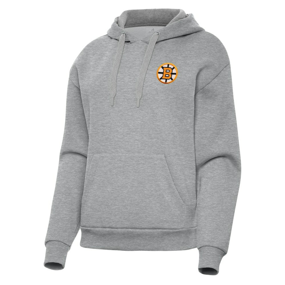Boston Bruins Antigua Women's Victory Pullover Hoodie - Heather Gray - NHL 203362244