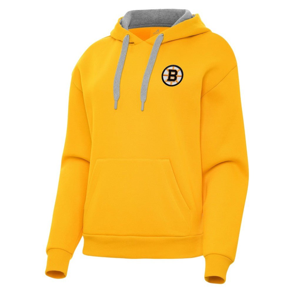 Boston Bruins Antigua Women's Victory Pullover Hoodie - Gold - NHL 203362245