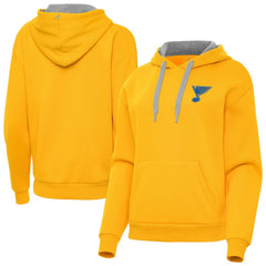 St. Louis Blues Antigua Women's Victory Pullover Hoodie - Gold - NHL 203362246