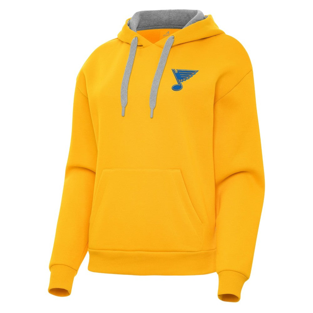 St. Louis Blues Antigua Women's Victory Pullover Hoodie - Gold - NHL 203362246