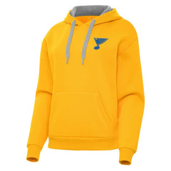 St. Louis Blues Antigua Women's Victory Pullover Hoodie - Gold - NHL 203362246