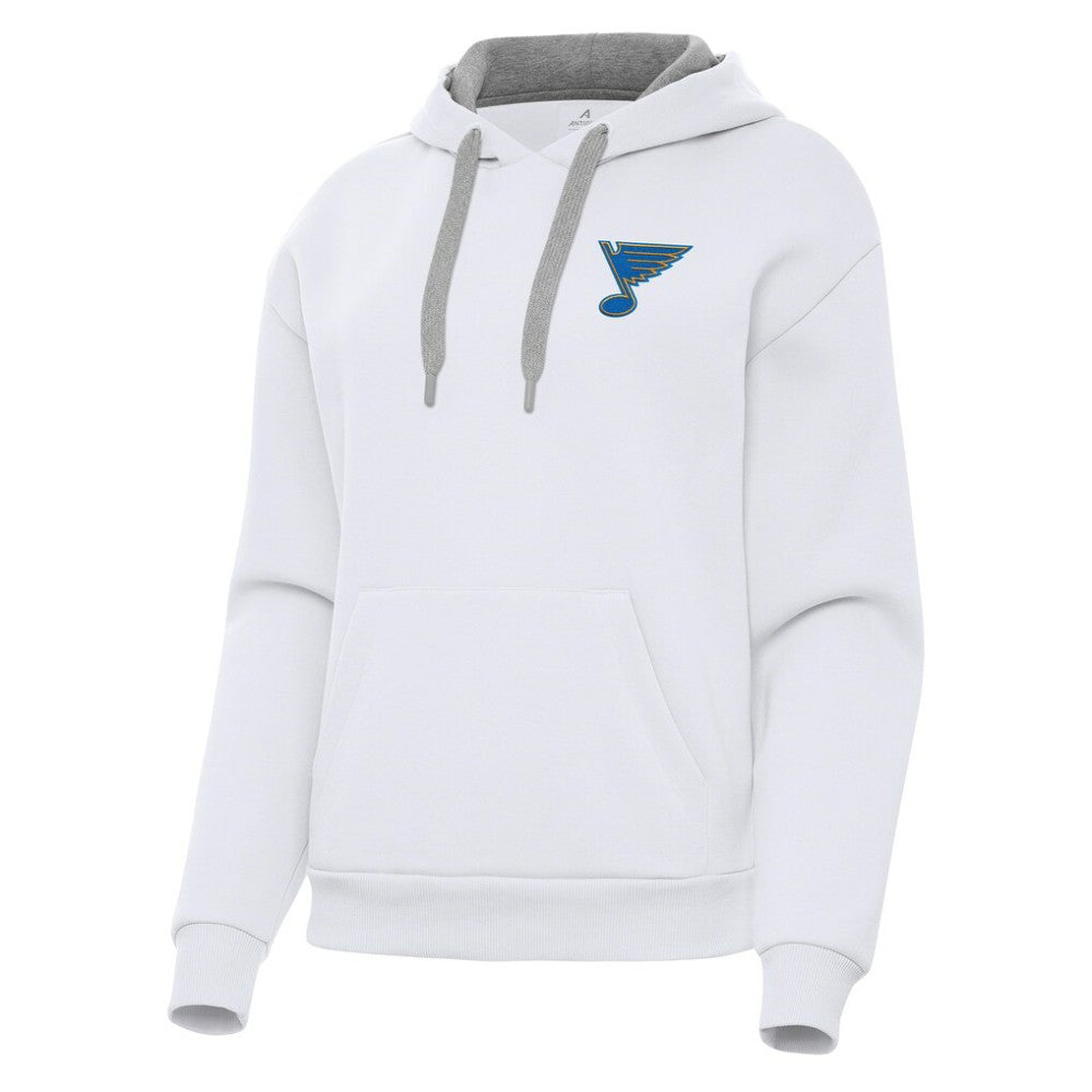 St. Louis Blues Antigua Women's Victory Pullover Hoodie - White - NHL 203362247