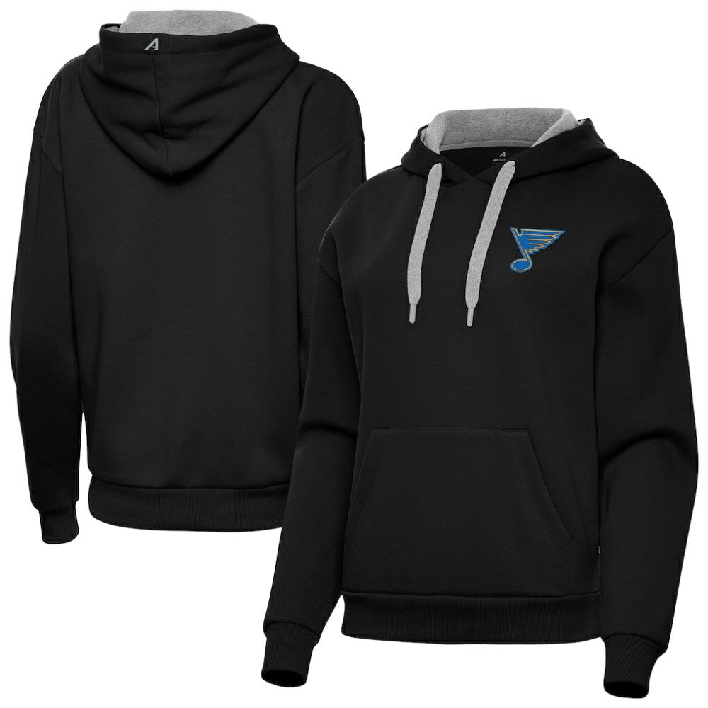 St. Louis Blues Antigua Women's Victory Pullover Hoodie - Black - NHL 203362248