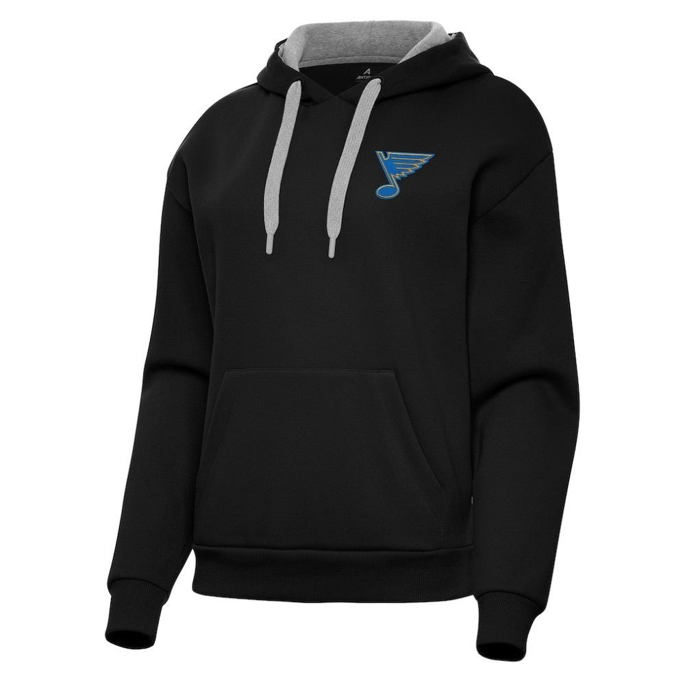 St. Louis Blues Antigua Women's Victory Pullover Hoodie - Black - NHL 203362248
