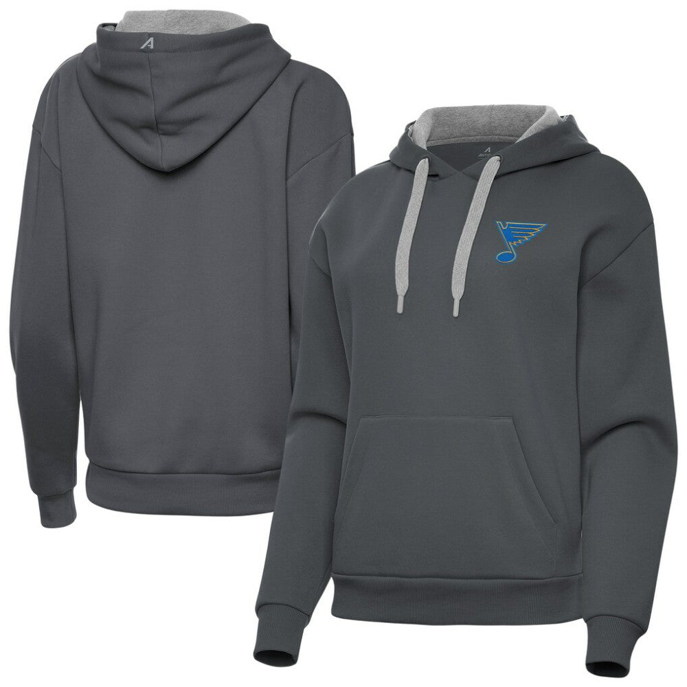 St. Louis Blues Antigua Women's Victory Pullover Hoodie - Charcoal - NHL 203362249