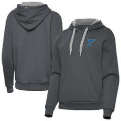 St. Louis Blues Antigua Women's Victory Pullover Hoodie - Charcoal - NHL 203362249