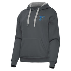 St. Louis Blues Antigua Women's Victory Pullover Hoodie - Charcoal - NHL 203362249