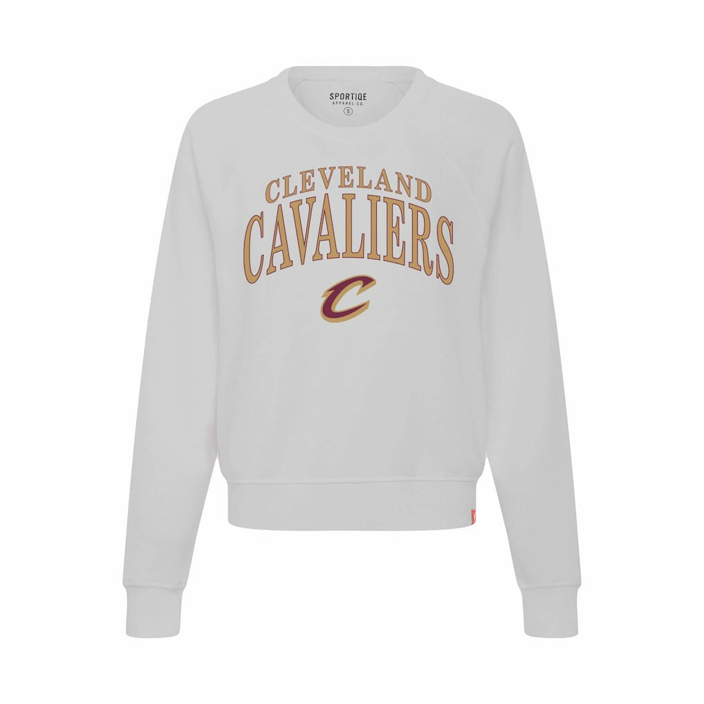Cleveland Cavaliers Sportiqe Women's Genuine Issue Collection Ashlyn Cropped Sweatshirt Gray