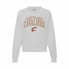 Cleveland Cavaliers Sportiqe Women's Genuine Issue Collection Ashlyn Cropped Sweatshirt Gray