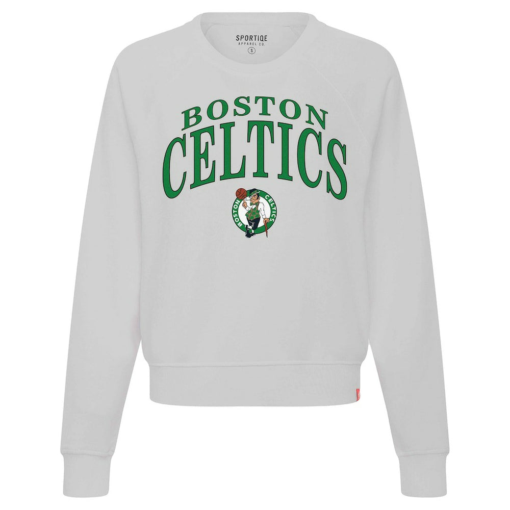 Boston Celtics Sportiqe Women's Genuine Issue Collection Ashlyn Cropped Sweatshirt Gray