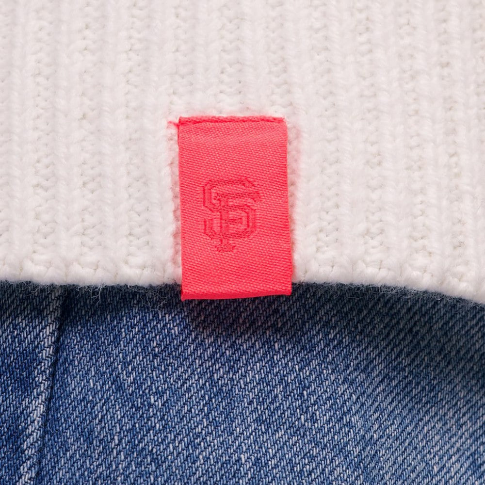 San Francisco Giants Lusso Women's Shyla Knit V-Neck Full-Zip Sweater - Black/White - MLB Discount