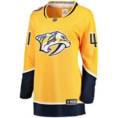Nicolas Hague Nashville Predators Fanatics Women's Home Breakaway Jersey - Gold - NHL 203363995