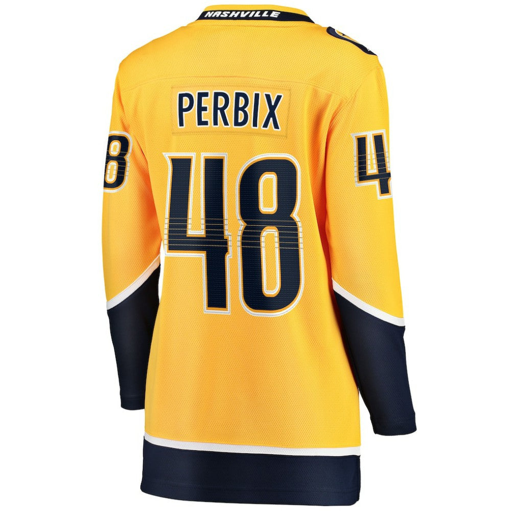 Nick Perbix Nashville Predators Fanatics Women's Home Breakaway Jersey - Gold - NHL 203364003