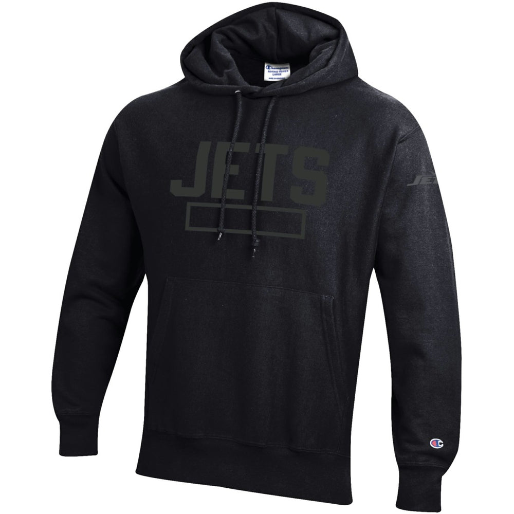 New York Jets Champion Tonal Reverse Weave Fleece Hoodie Black