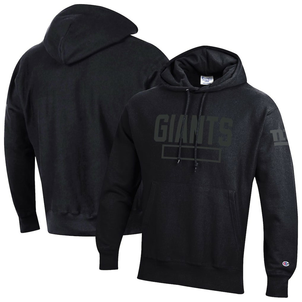 New York Giants Champion Tonal Reverse Weave Fleece Hoodie Black