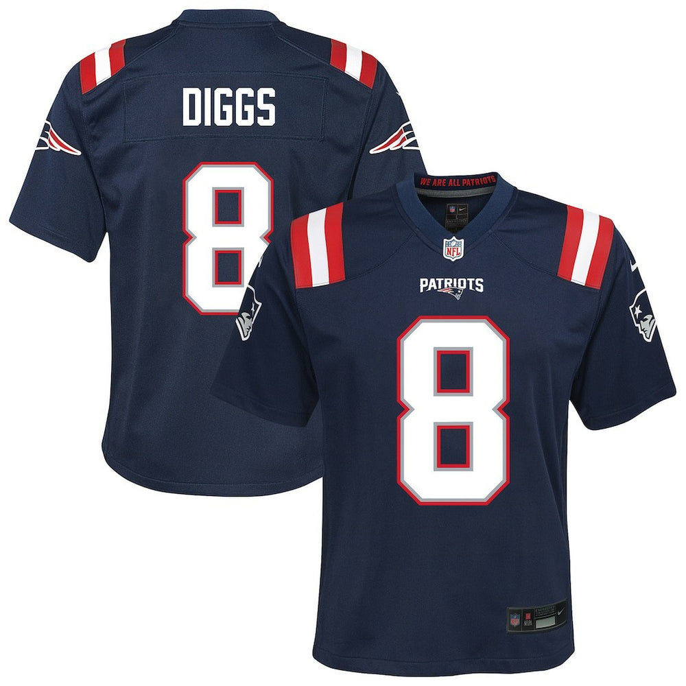 Nike Stefon Diggs New England Patriots Youth Team Game Jersey Navy