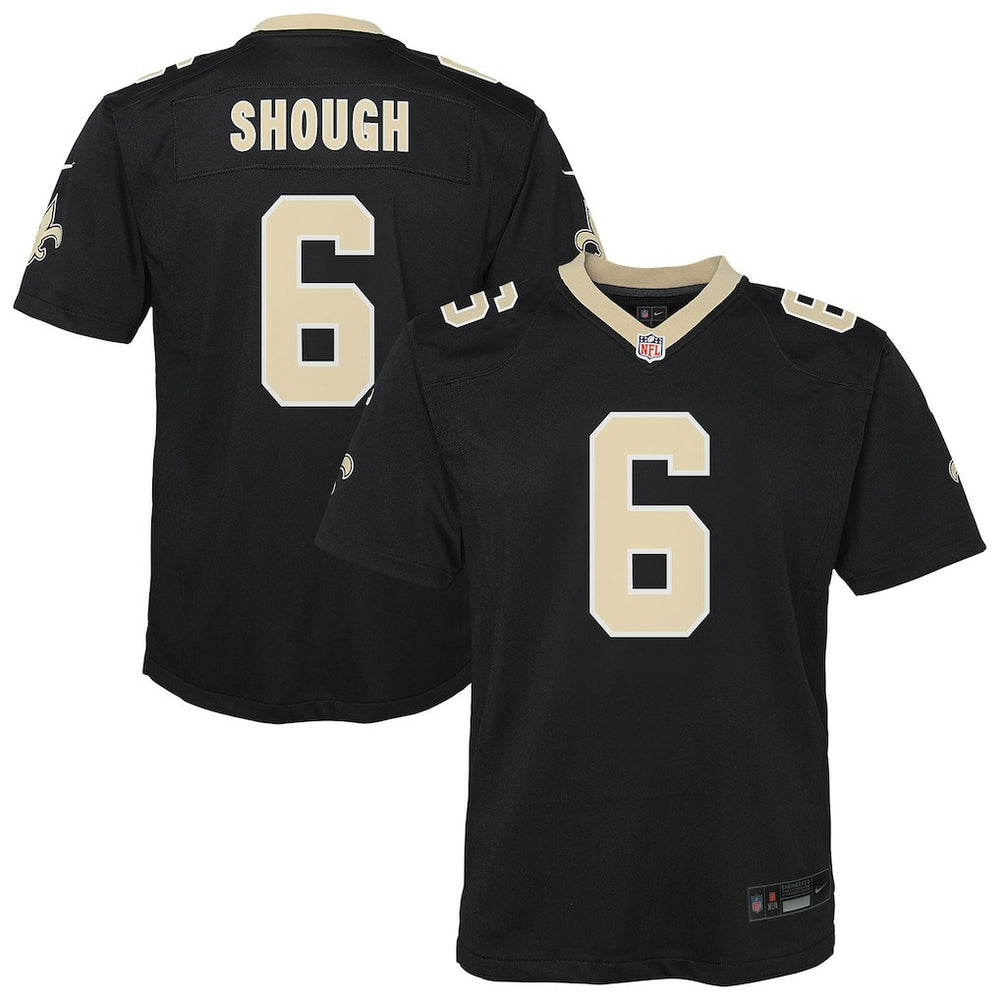 Nike Tyler Shough New Orleans Saints Youth Team Game Jersey Black