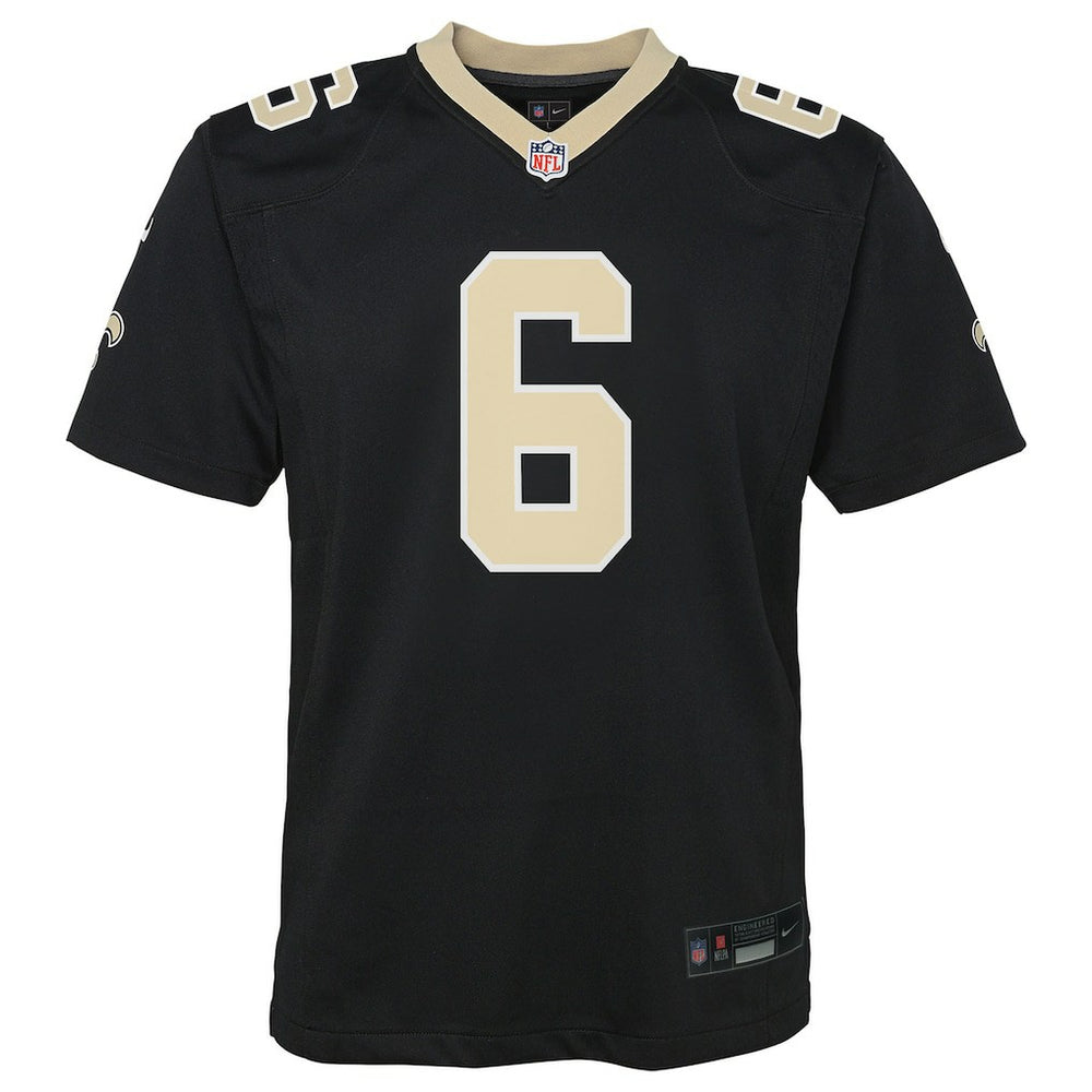 Nike Tyler Shough New Orleans Saints Youth Team Game Jersey Black