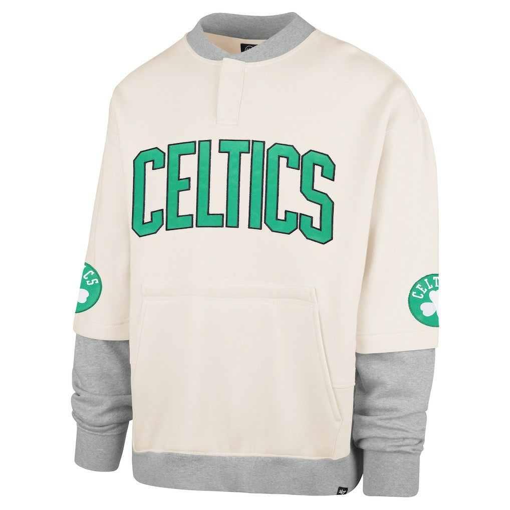 Boston Celtics '47 Crossover Collection Trifecta Double Layered Fleece Sweatshirt Cream | 47 brand
