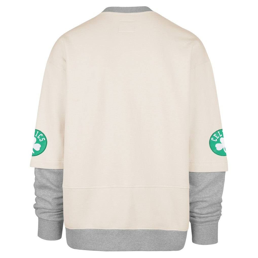 Boston Celtics '47 Crossover Collection Trifecta Double Layered Fleece Sweatshirt Cream | 47 brand