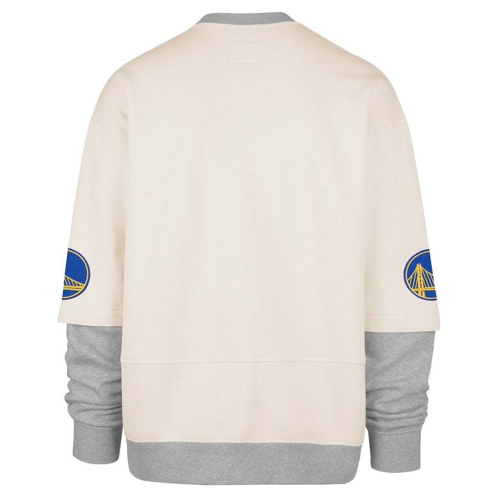 Golden State Warriors '47 Crossover Collection Trifecta Double Layered Fleece Sweatshirt for sale Cream | 47 brand