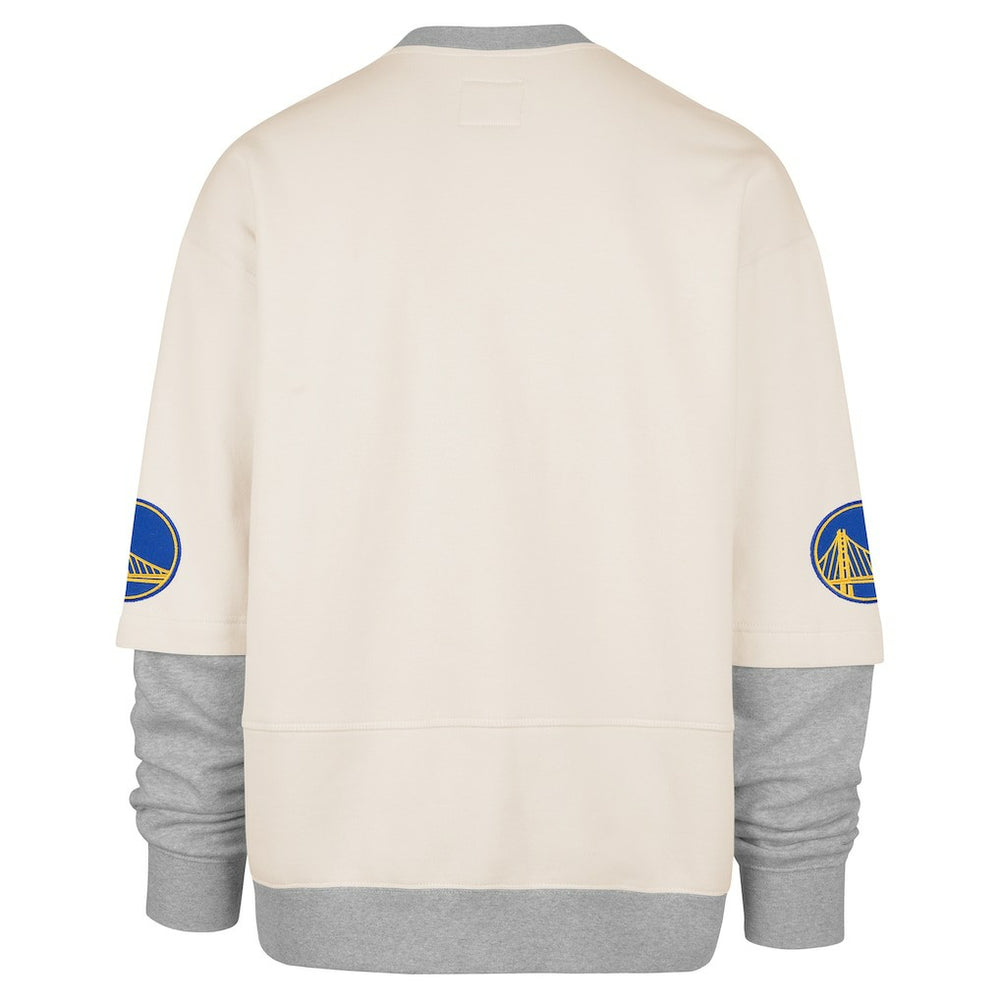 Golden State Warriors '47 Crossover Collection Trifecta Double Layered Fleece Sweatshirt for sale Cream | 47 brand