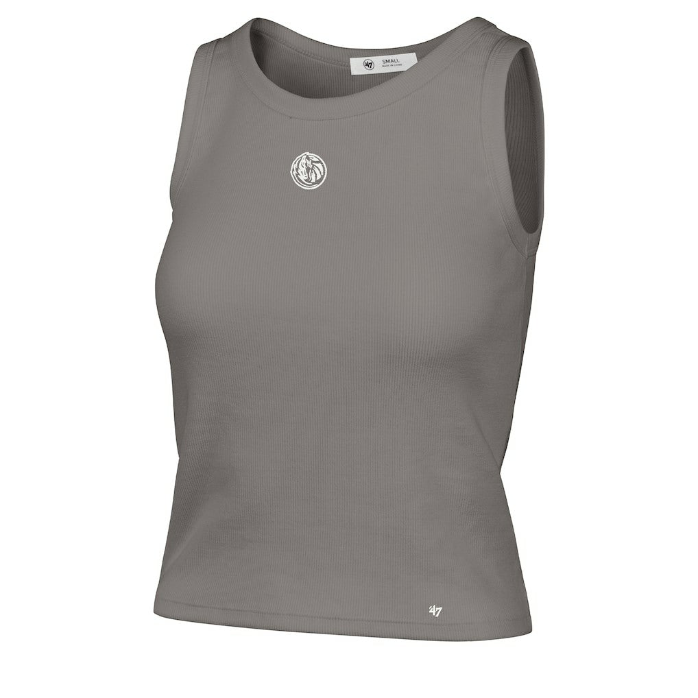 Dallas Mavericks '47 Women's Cropped Skyhook Baby Rib Tank for sale Gray | 47 brand US