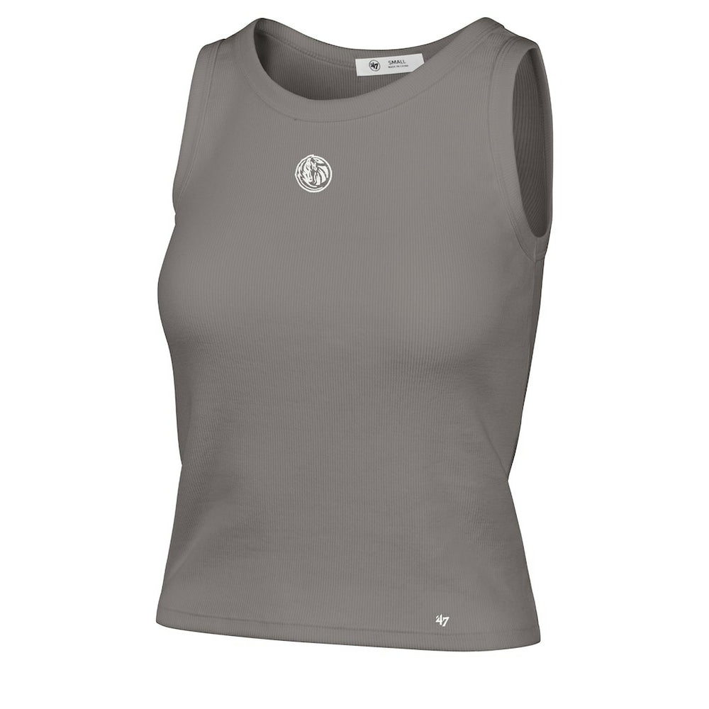 Dallas Mavericks '47 Women's Cropped Skyhook Baby Rib Tank for sale Gray | 47 brand US