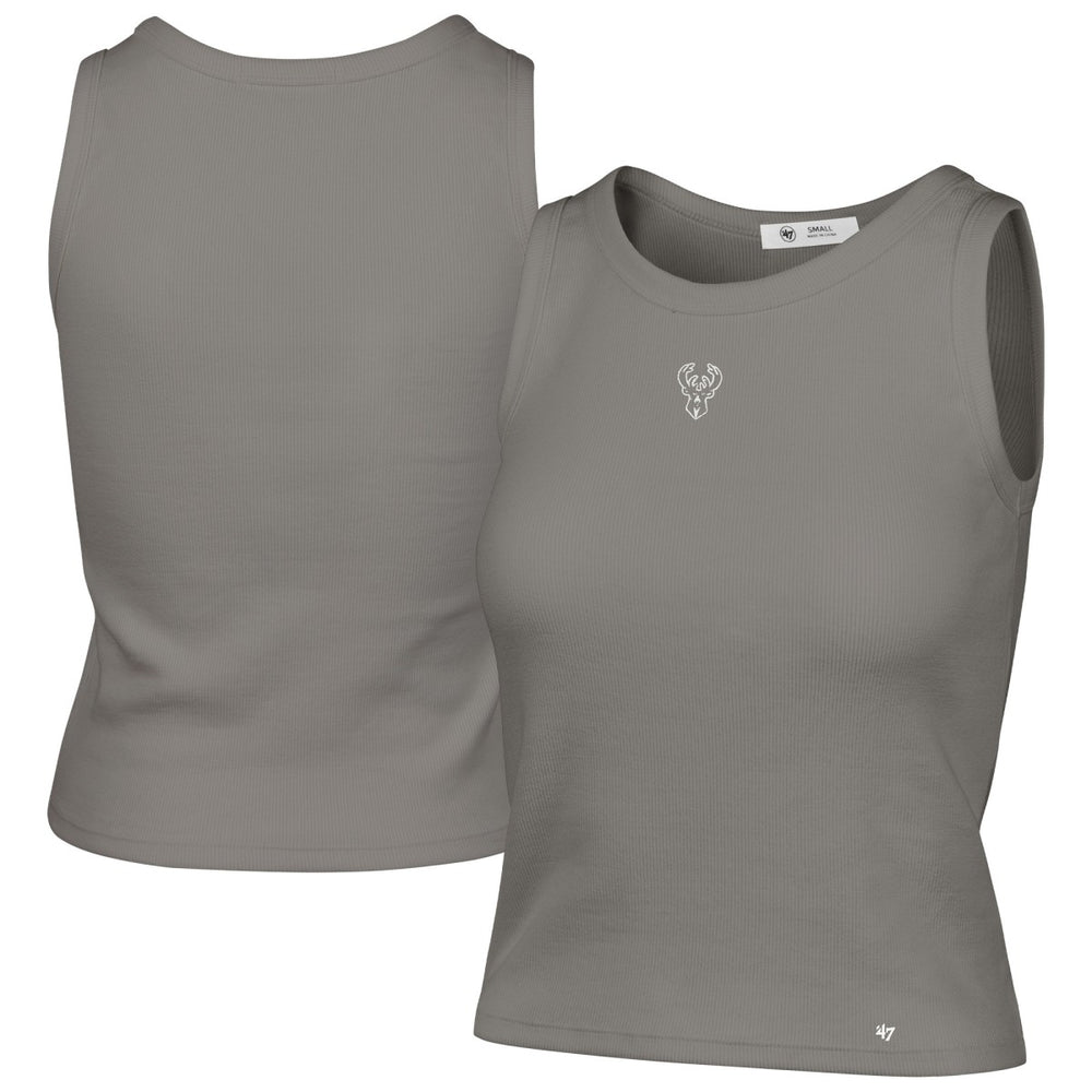 Milwaukee Bucks '47 Women's Cropped Skyhook Baby Rib Tank Gray | 47 brand
