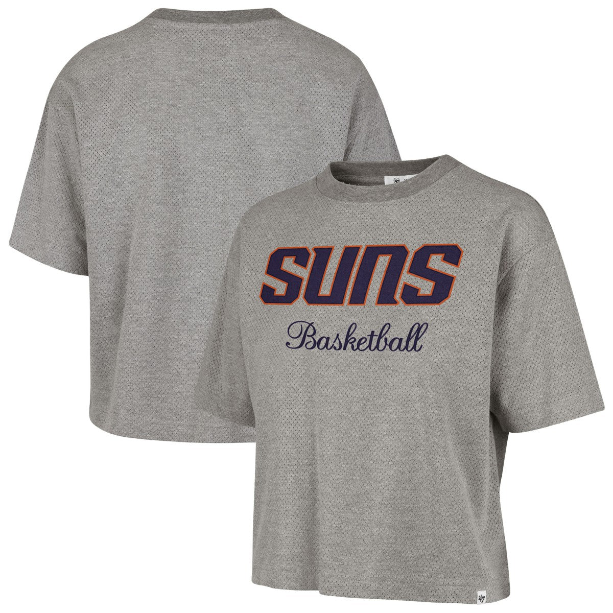 Phoenix Suns '47 Women's Pivot Drop Needle Cropped T-Shirt Gray | 47 brand outlet