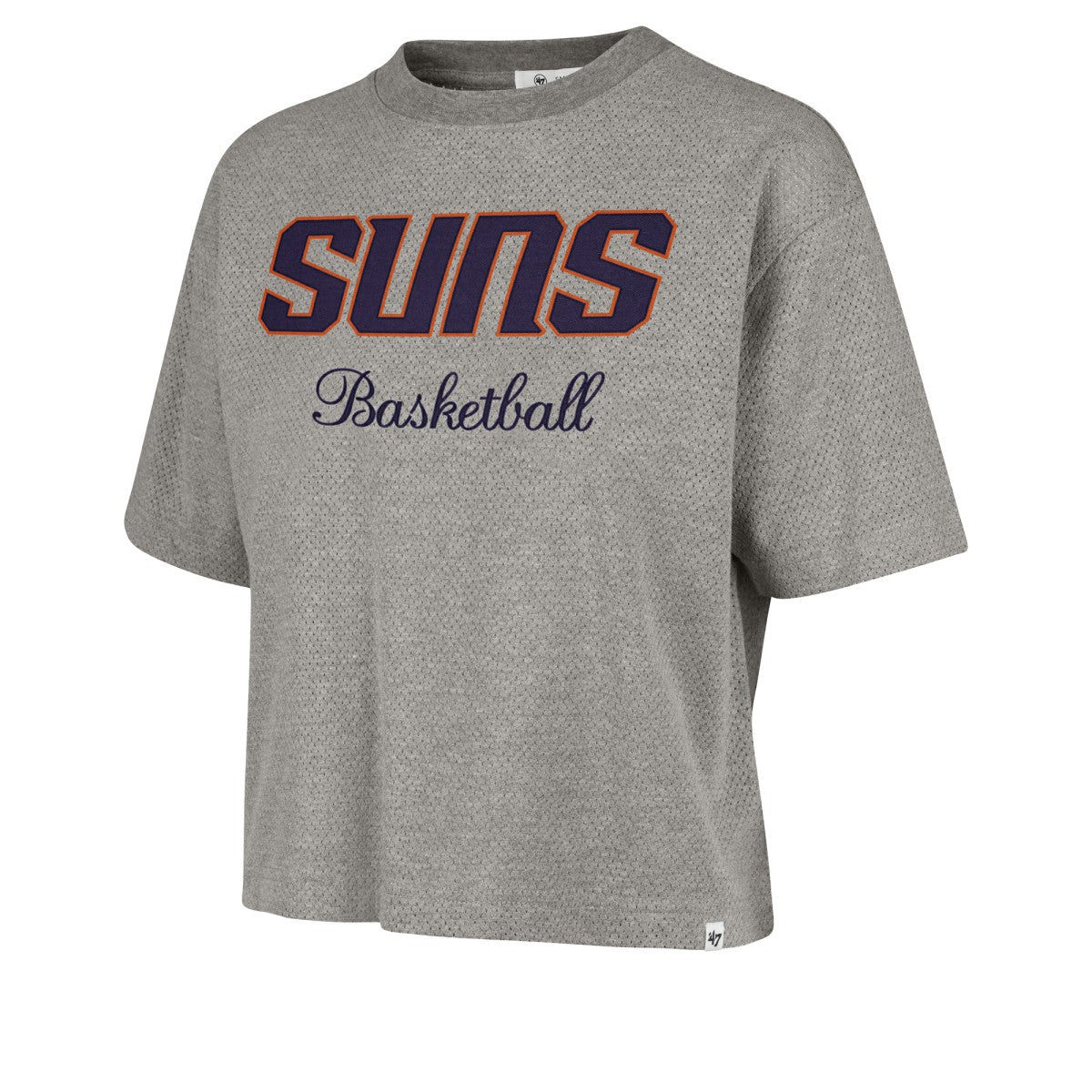 Phoenix Suns '47 Women's Pivot Drop Needle Cropped T-Shirt Gray | 47 brand outlet