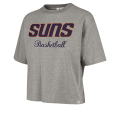 Phoenix Suns '47 Women's Pivot Drop Needle Cropped T-Shirt Gray | 47 brand outlet