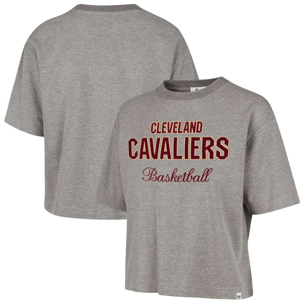Cleveland Cavaliers '47 Women's Pivot Drop Needle Cropped T-Shirt for sale Gray | 47 brand discount