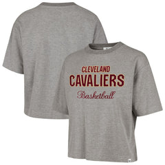 Cleveland Cavaliers '47 Women's Pivot Drop Needle Cropped T-Shirt for sale Gray | 47 brand discount