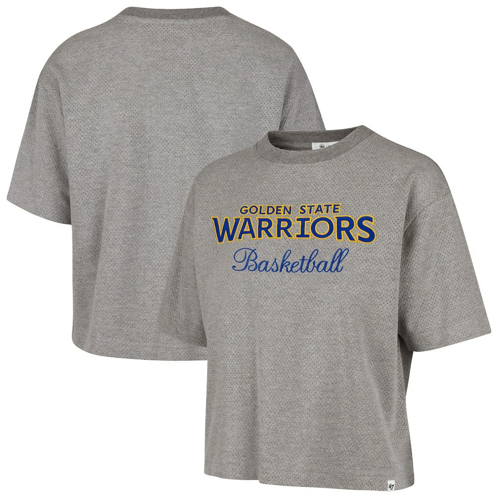 Golden State Warriors '47 Women's Pivot Drop Needle Cropped T-Shirt for sale Gray | 47 brand online