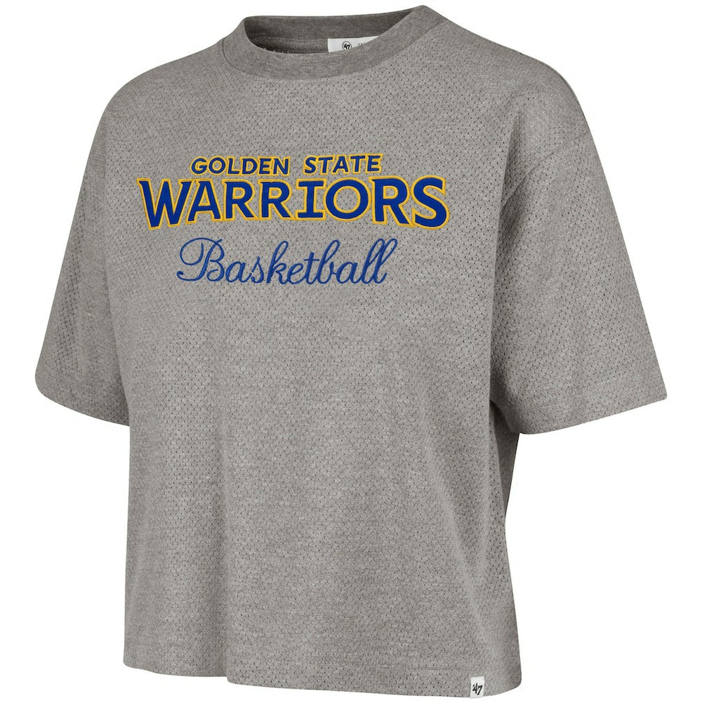 Golden State Warriors '47 Women's Pivot Drop Needle Cropped T-Shirt for sale Gray | 47 brand online
