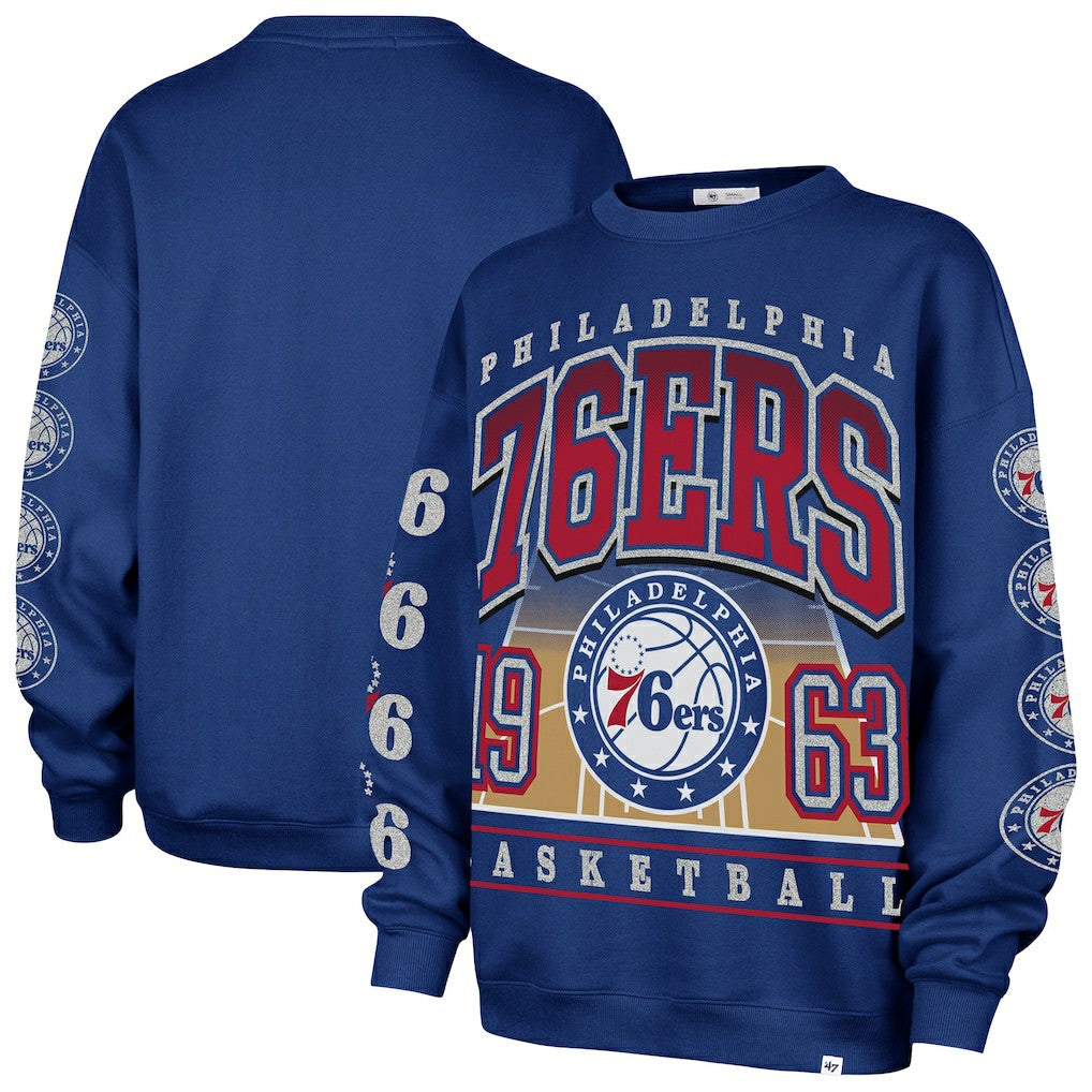Philadelphia 76ers '47 Women's Go Big Oversized Sweatshirt Royal | 47 brand discount