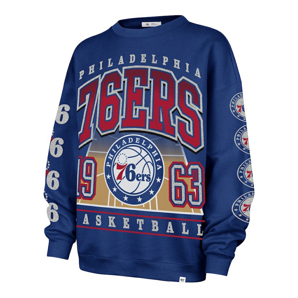 Philadelphia 76ers '47 Women's Go Big Oversized Sweatshirt Royal | 47 brand discount