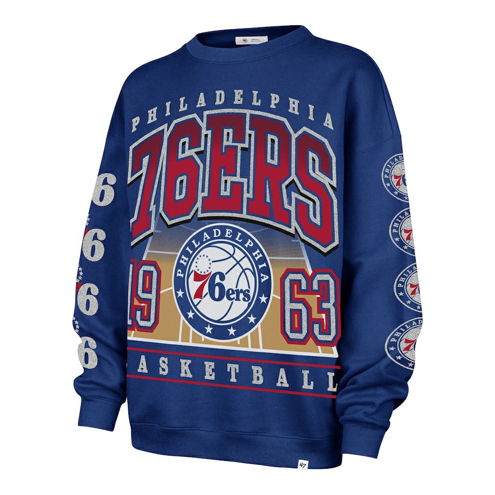 Philadelphia 76ers '47 Women's Go Big Oversized Sweatshirt Royal | 47 brand discount