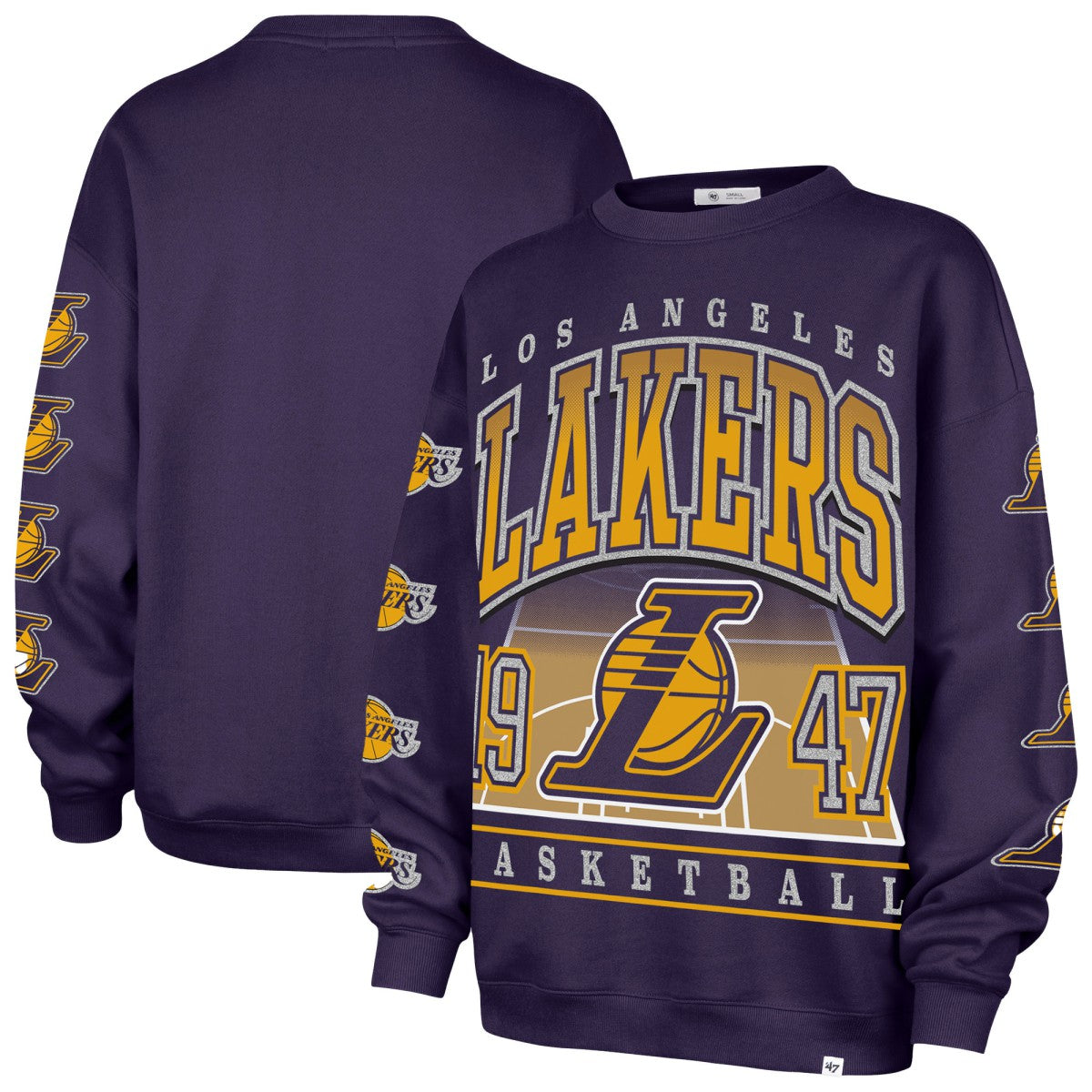 Los Angeles Lakers '47 Women's Go Big Oversized Sweatshirt Purple | 47 brand discount