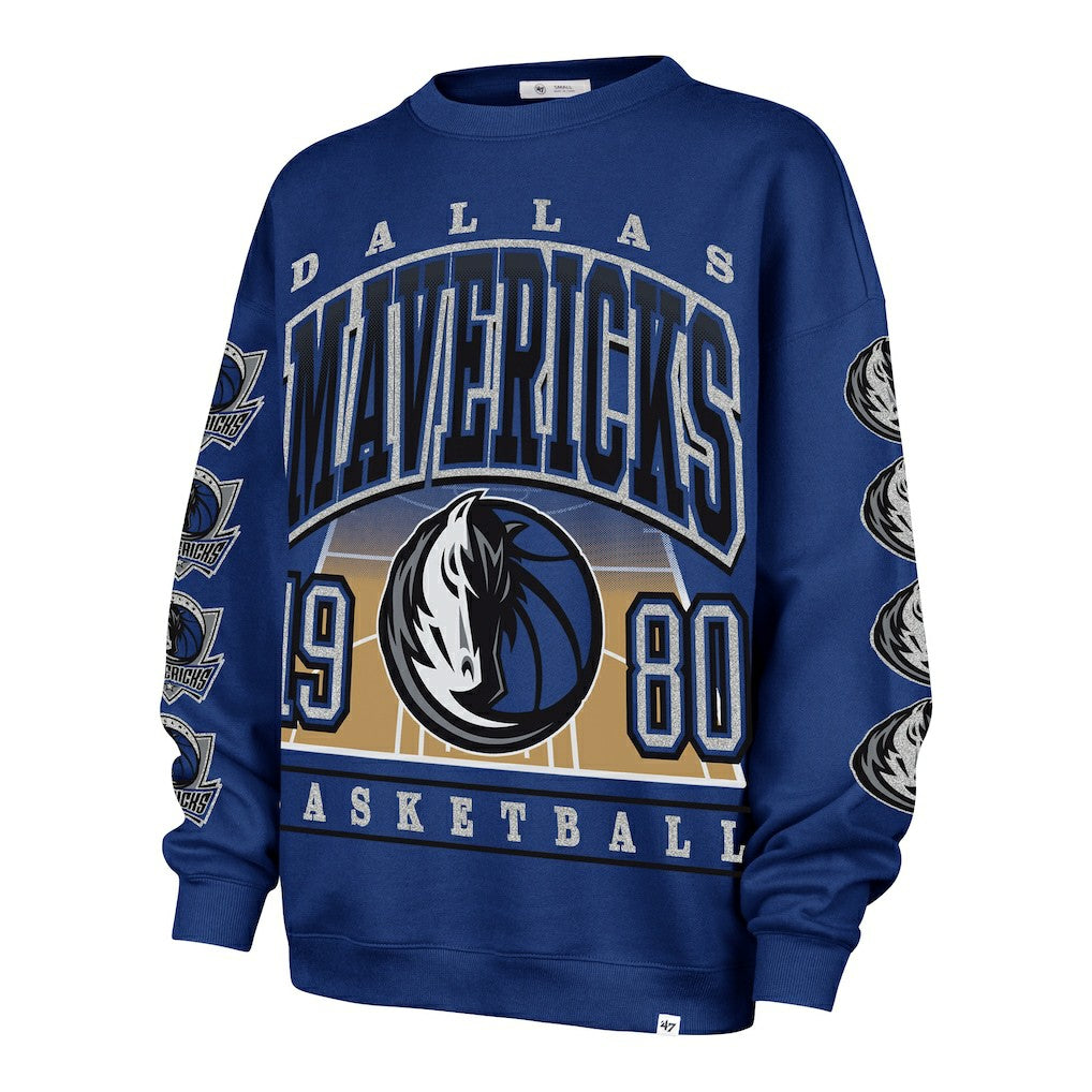Dallas Mavericks '47 Women's Go Big Oversized Sweatshirt for sale Blue | 47 brand outlet