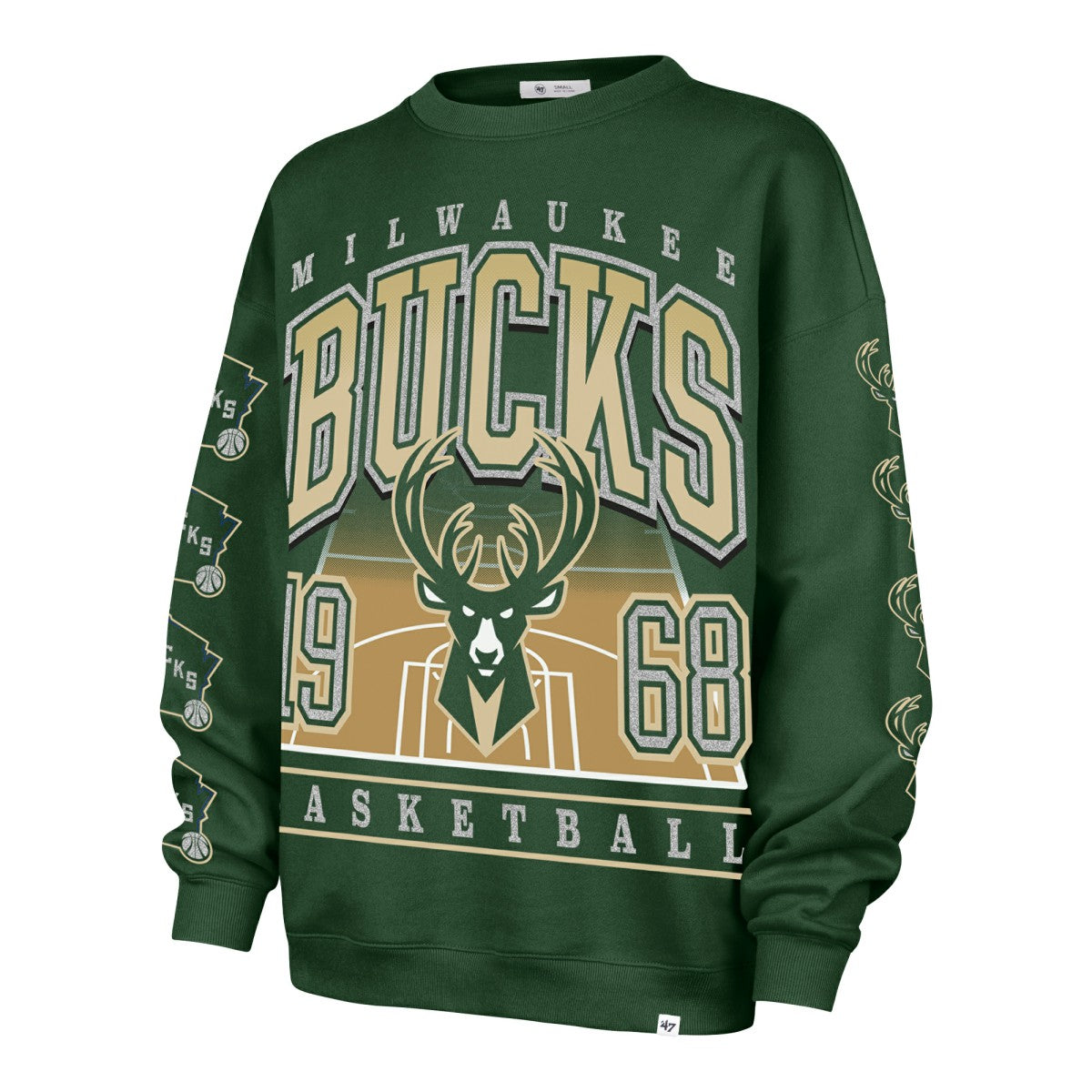 Milwaukee Bucks '47 Women's Go Big Oversized Sweatshirt Hunter Green | 47 brand US