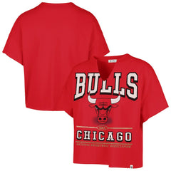 Chicago Bulls '47 Women's Elation Oversized Notch Neck T-Shirt for sale Red | 47 brand discount