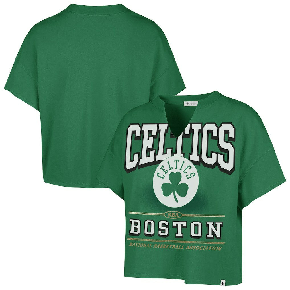 Boston Celtics '47 Women's Elation Oversized Notch Neck T-Shirt Kelly Green | 47 brand online
